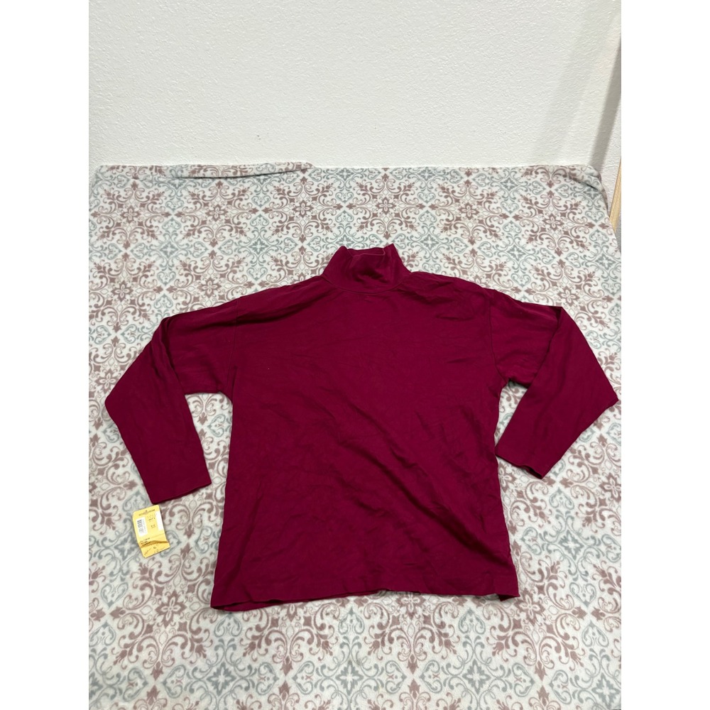 Nordstrom Preview Basics Mens XL Turtleneck Long Sleeve Cotton Shirt Currant Red